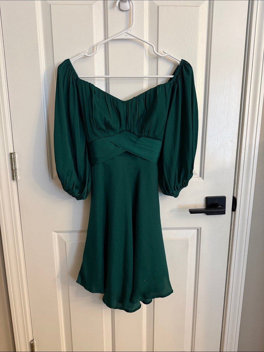Hello Molly Emerald Puff Sleeve Dress